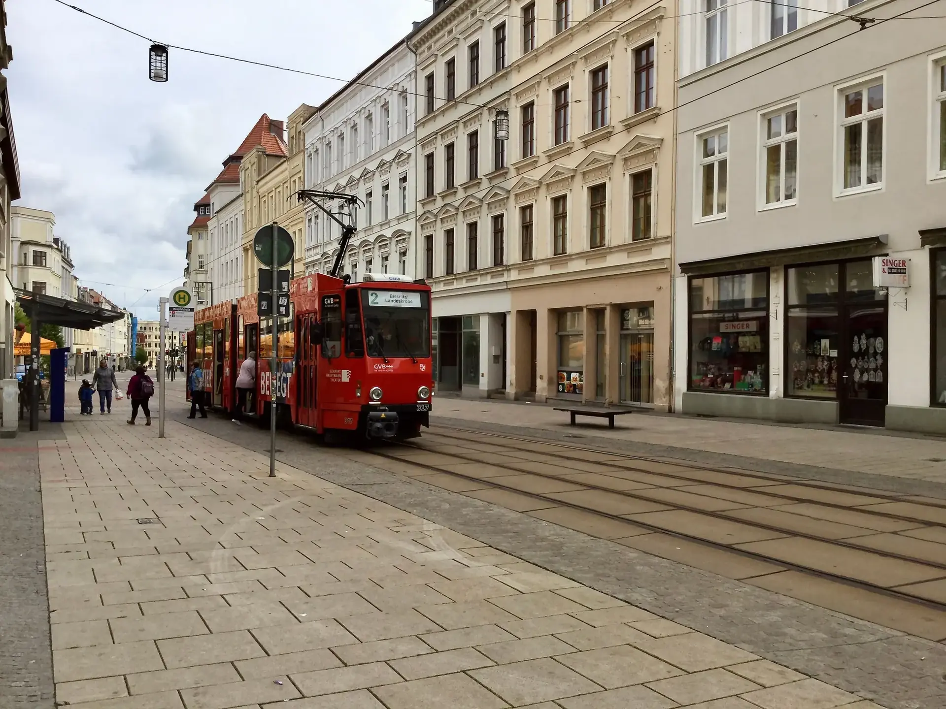 Straßenbahn in der Görlitzer Innenstadt